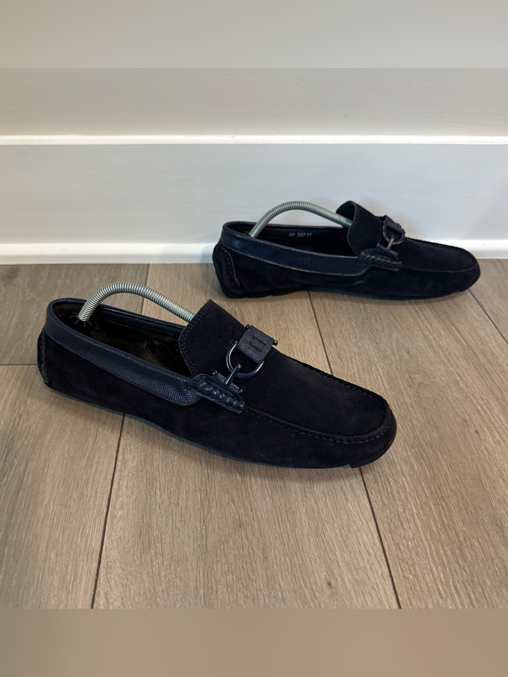 Donald Pliner Men's Size 11 Dacio Blue Suede Loafers Navy Driving Moccasins